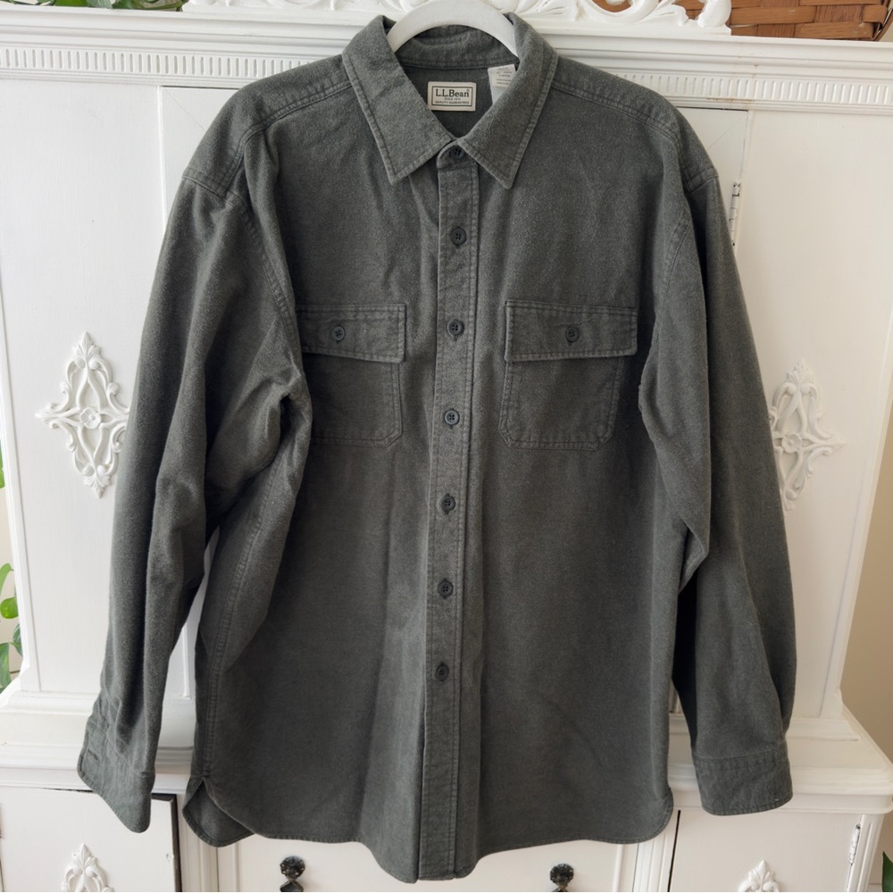 L.L. Bean Olive Green Button-Down Shirt